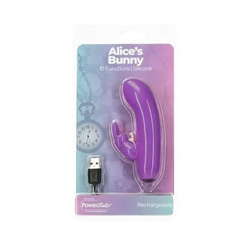 Power Bullet Alices Bunny 4in 10 Function Bullet Purple BMS Enterprises