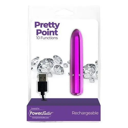 Power Bullet Pretty Point 4in 10 Function Bullet Purple BMS Enterprises