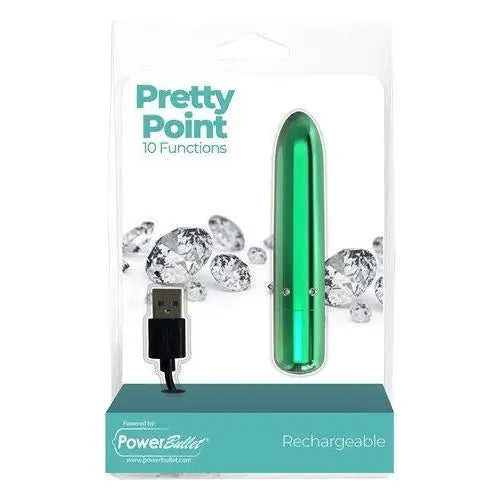 Power Bullet Pretty Point 4in 10 Function Bullet Teal BMS Enterprises