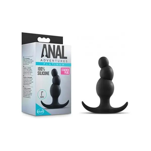 Anal Adventures Platinum Stacked Plug Black Blush Novelties