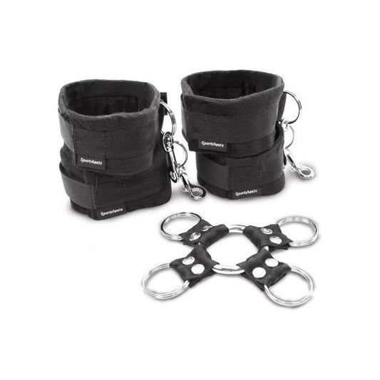 5 Piece Hog Tie And Cuff Set Black Sportsheets