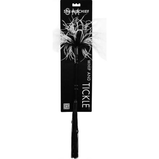 Whipper Tickler Feather And Rubber Tickler Black Sportsheets