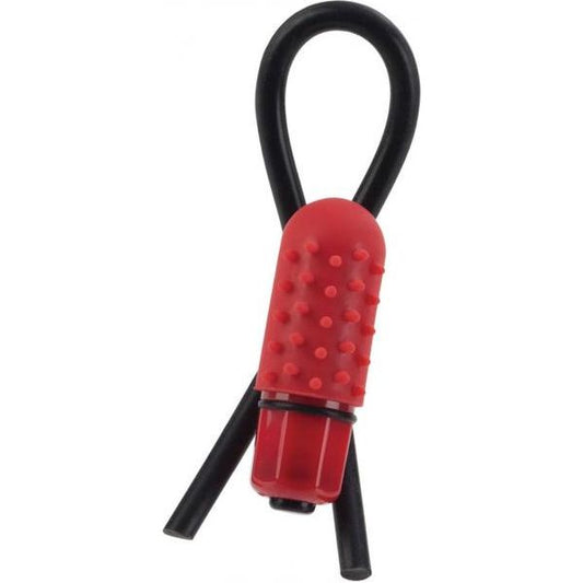 10 Function Vibrating Silicone Stud Lasso Cock Ring Red Cal Exotics