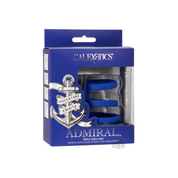 Admiral Triple Cock Cage Blue California Exotic Novelties, Llc