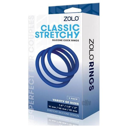 Zolo Stretchy Cock Ring 3pk Navy Xgen, Llc.