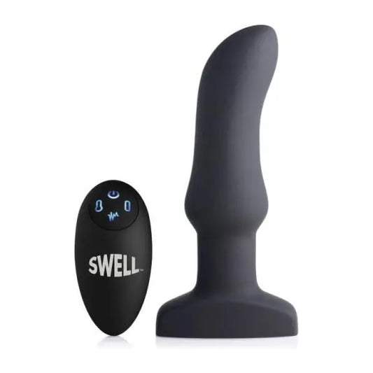 10X Inflatable Vibrating Curved Silicone Anal Plug XR Brands