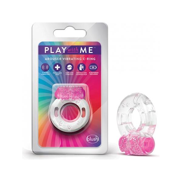 Blush Play With Me Arouser Vibrating C Ring - Pink Blush novelties