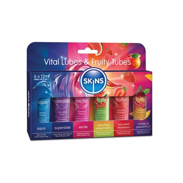 Skins Vital Lubes &amp; Fruity Tubes - 12 Ml Tubes Pack Of 6 Creative conceptions