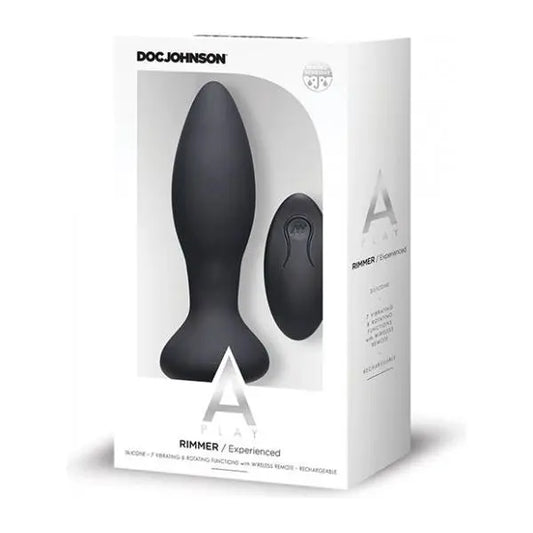 A Play Rimmer Experienced Rechargeable Silicone Anal Plug W/remote - Black Doc johnson