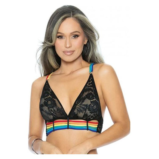 &#039;=pride Lace Rainbow Strappy Halter Top Black O/s Escante inc