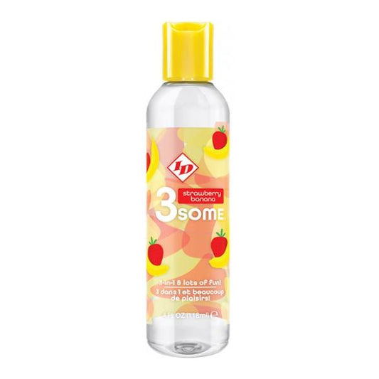 Id 3some 3 In 1 Lubricant - 4 Oz Strawberry Banana Westridge laboratories