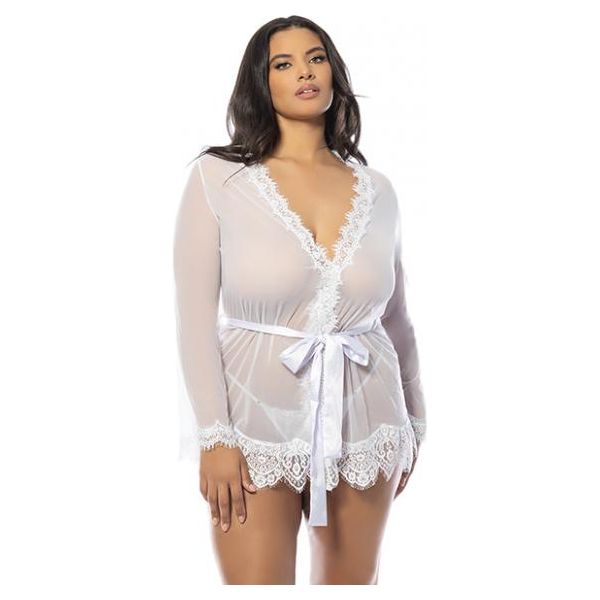 -=provence Short Robe - White 1x/2x Oh la la cheri