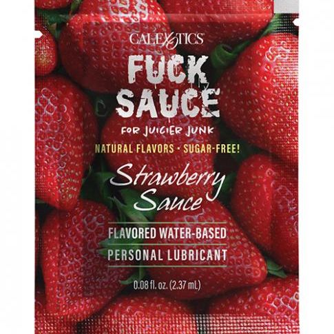 Fuck Sauce Flavored Water Based Personal Lubricant Sachet - .08 Oz Strawberry California exotic novelties