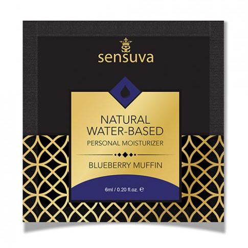 Sensuva Natural Water Based Personal Moisturizer Single Use Packet  - 6 Ml Blueberry Muffin Sensuva valencia naturals