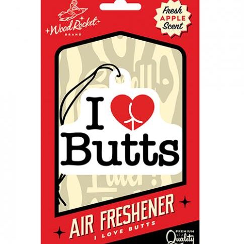 &#039;=wood Rocket I Love Butts Air Freshener - Apple Wood rocket llc