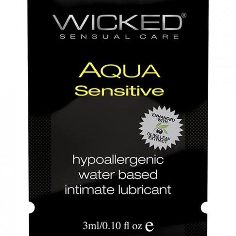 Wicked Aqua Sensitive Water Based Lubricant  .1 oz Wicked Sensual Care