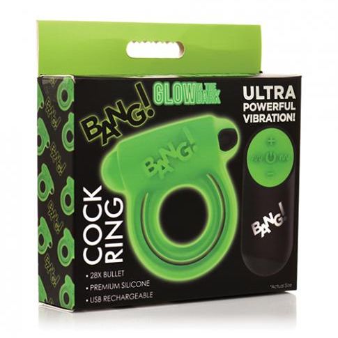 Bang! Glow In The Dark 28x Remote Controlled Cock Ring Xr llc