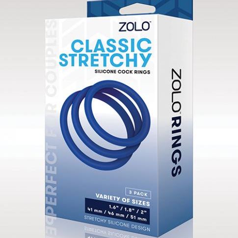 Zolo Stretchy Silicone Cock Rings - Blue Xgen