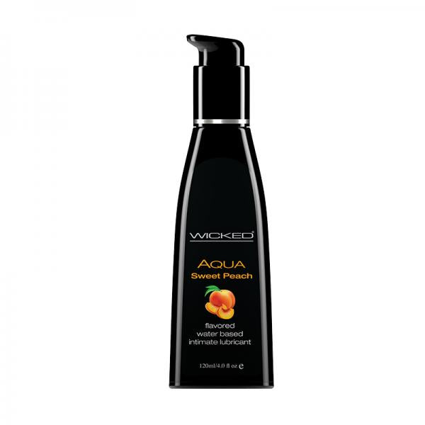 Wicked Aqua Sweet Peach Flavored Lubricant 4oz Wicked