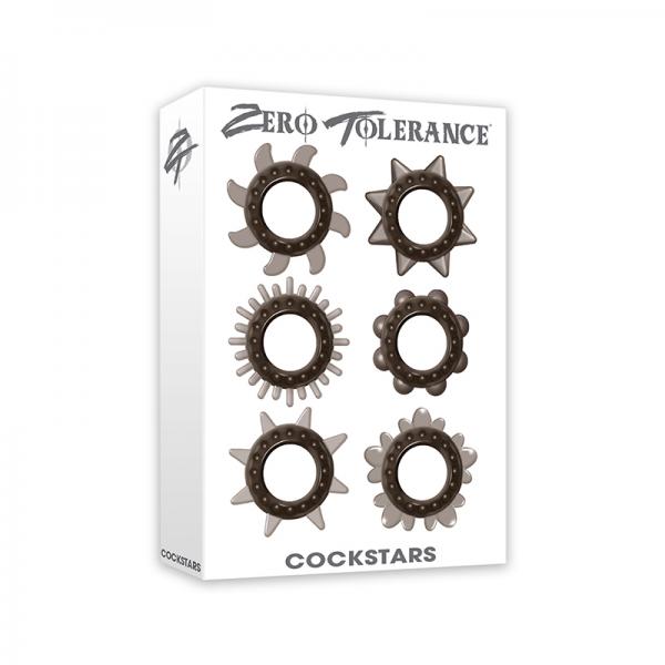 Zt Cockstars Cock Ring Set Of 6 Unique Shapes Zero Tolerance