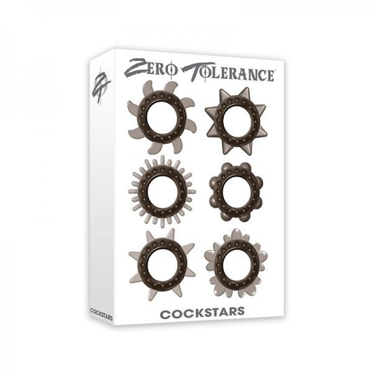 Zt Cockstars Cock Ring Set Of 6 Unique Shapes Zero Tolerance