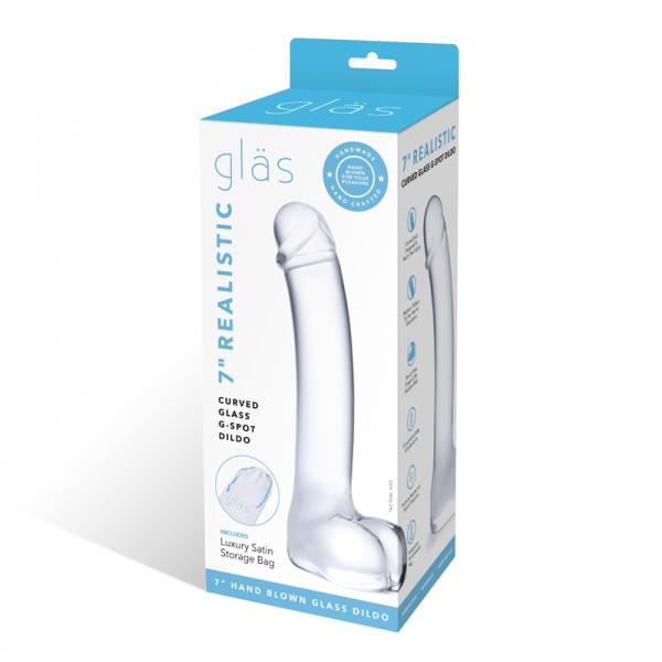 7&quot; Realistic Curved Glass G-spot Dildo - Sexxxhive.com