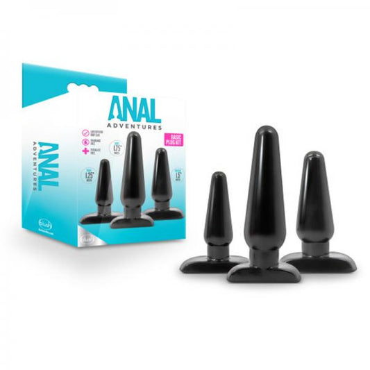 Anal Adventures Basic Plug Kit Black Blush Novelties