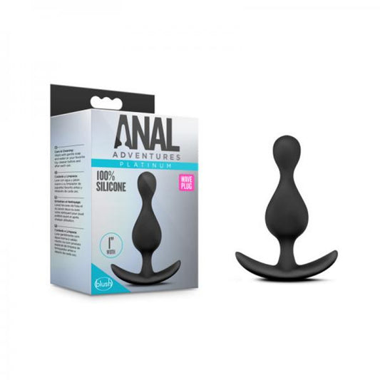 Anal Adventures Platinum Wave Plug Black Blush