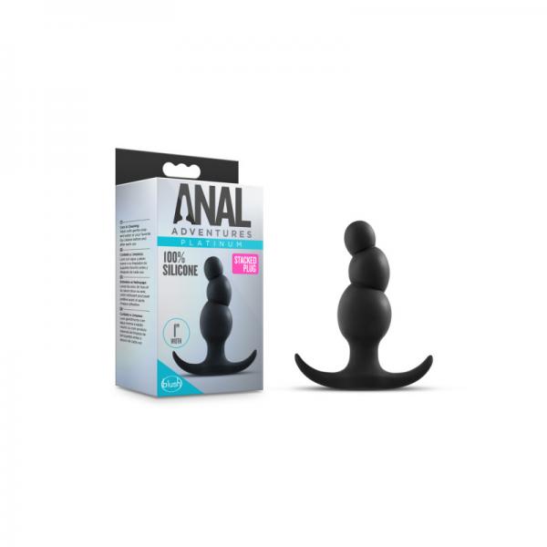 Anal Adventure Platinum Stacked Plug Black Blush