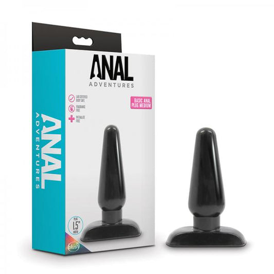 Anal Adventures - Basic Anal Plug - Medium - Black Blush Novelties