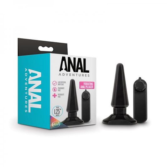 Anal Adventures - Basic Vibrating Anal Pleaser - Black Blush Novelties