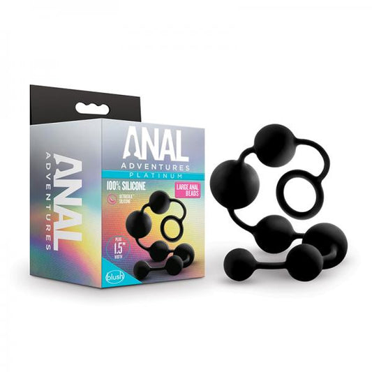 Anal Adventures Platinum - Silicone Large Anal Beads - Black Blush Novelties