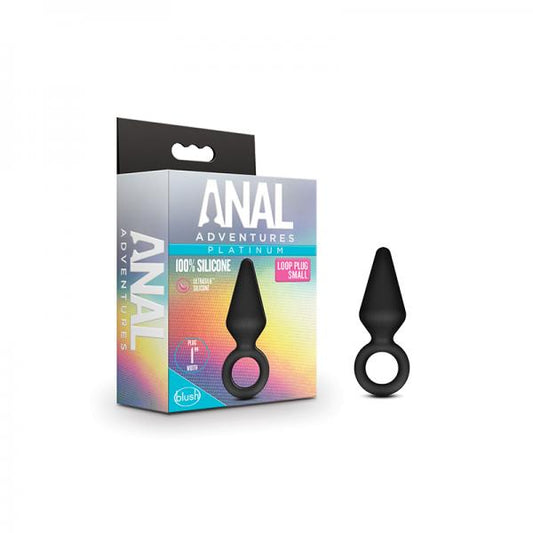 Anal Adventures Platinum - Silicone Loop Plug - Small - Black Blush Novelties