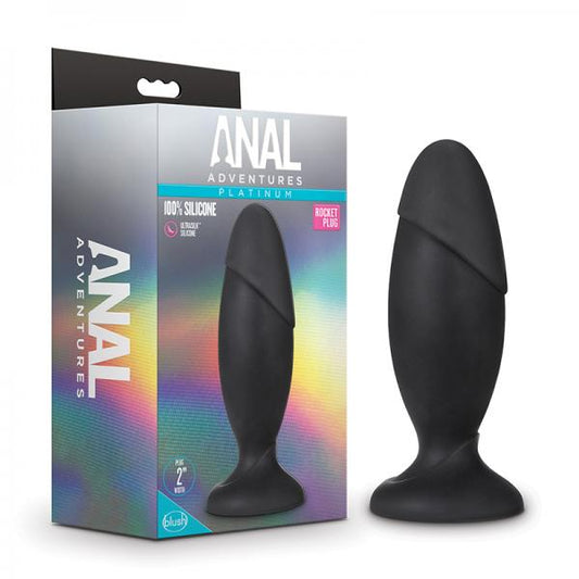 Anal Adventures Platinum - Silicone Rocket Plug - Black Blush Novelties