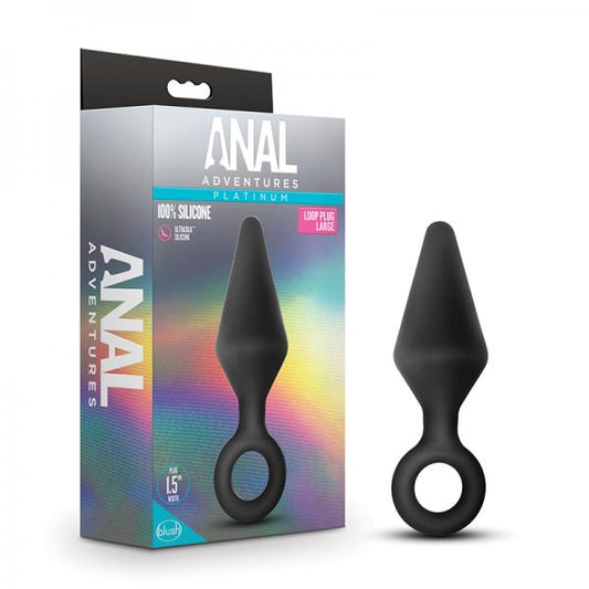 Anal Adventures Platinum Silicone Loop Plug Large Black Blush Novelties