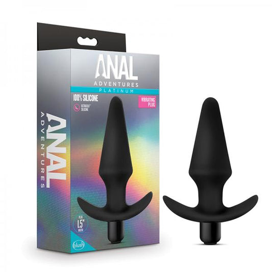 Anal Adventures Platinum Silicone Vibrating Plug Black Blush Novelties