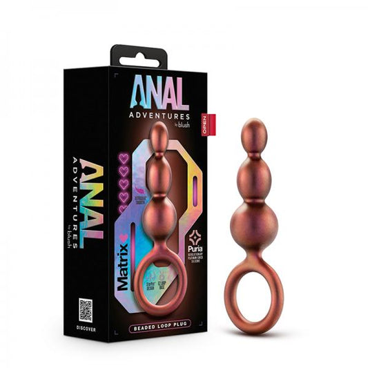 Anal Adventures Matrix Beaded Loop Plug Copper Blush Novelties