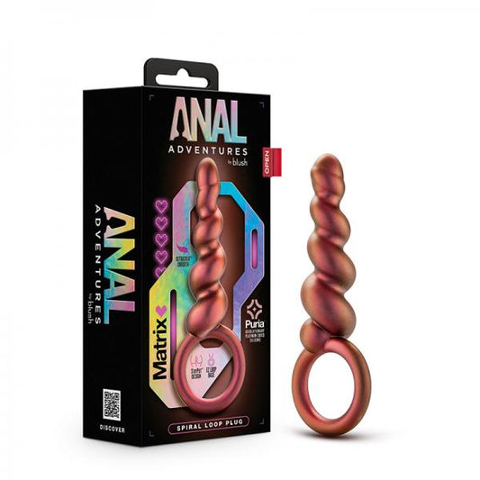 Anal Adventures Matrix Spiral Loop Plug Copper Blush Novelties