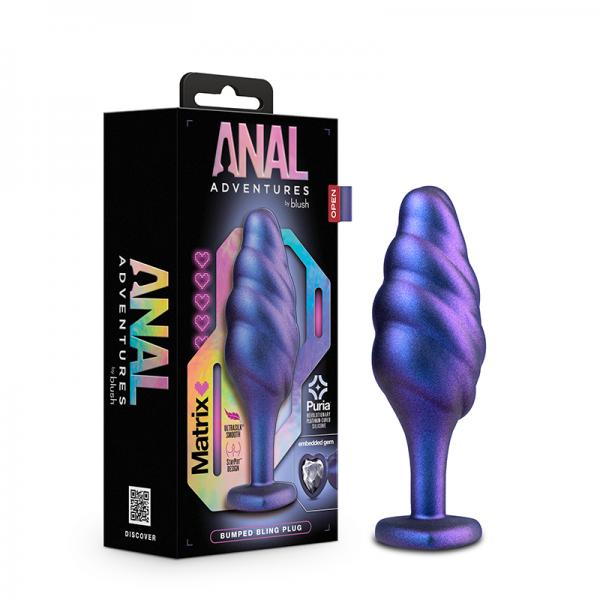 Anal Adventures Matrix Bumped Bling Plug Sapphire Blush Novelties