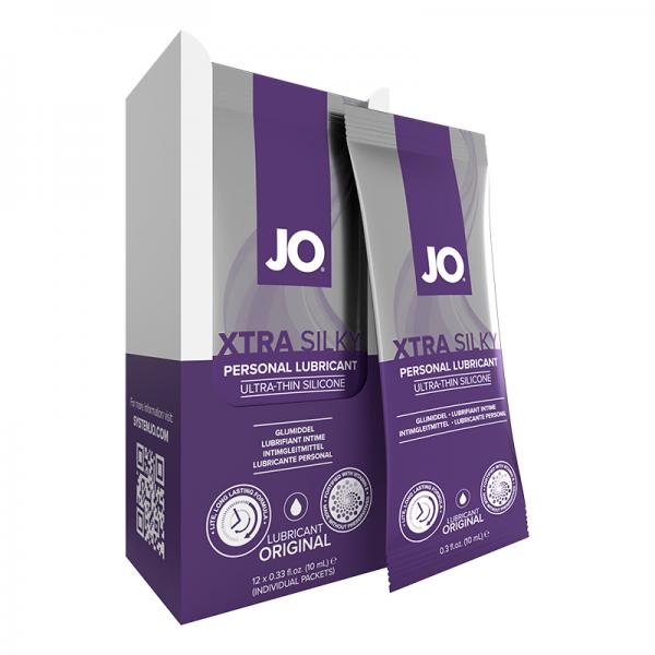 Jo Silicone Xtra Silky Lubricant Foils 12-piece Display 0.34 Oz. System Jo