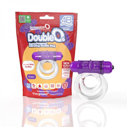 Screaming O 4b Doubleo 6 Vibrating Double Cockring Grape Screaming O