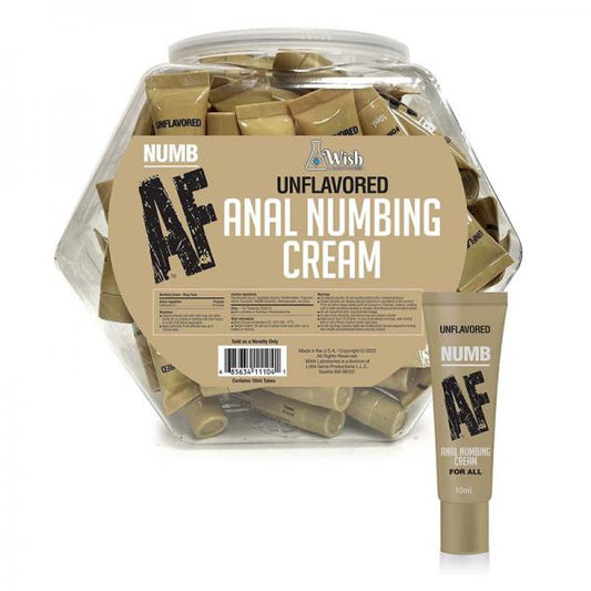 Numb Af Unflavored Anal Numbing Cream 65-piece Fishbowl Display Little Genie Productions