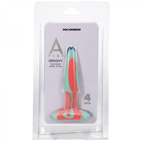 A-play Groovy 4 In. Silicone Anal Plug Sunrise Doc Johnson