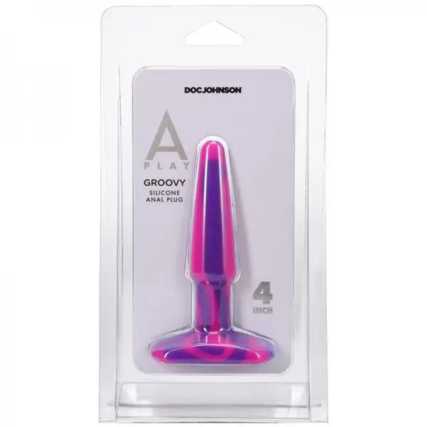 A-play Groovy 4 In. Silicone Anal Plug Berry Doc Johnson