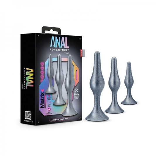 Anal Adventures Matrix Genesis Plug Kit Stellar Silver Vee International Inc.