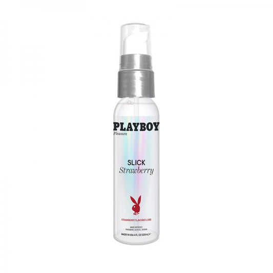 Playboy Slick Flavored Water-based Lubricant Strawberry 4 Oz. Evolved Novelties