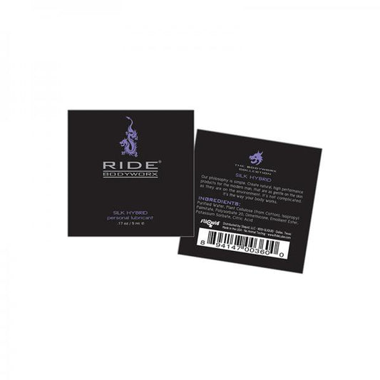 Ride Bodyworx Silk Hybrid Lubricant 0.17 Oz. Pillow Packs (200 Per Bag) Sliquid LLC