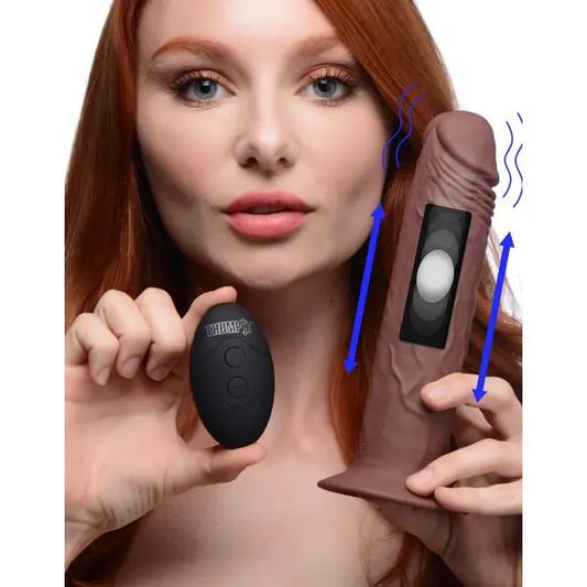 7x Remote Control Vibrating And Thumping Dildo - Dark XR Brands