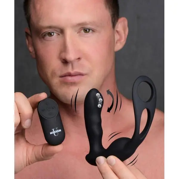 7x P-strap Milking And Vibrating Prostate Stimulator With Cock And Ball Harness XR Brands