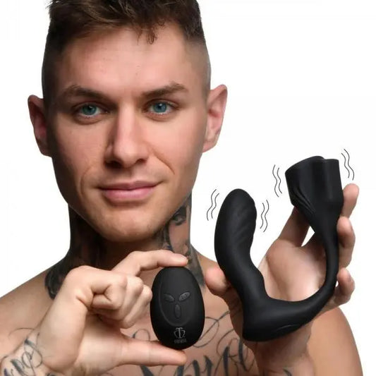 7x Silicone Prostate Plug With Ball Stretcher And Remote XR Brands